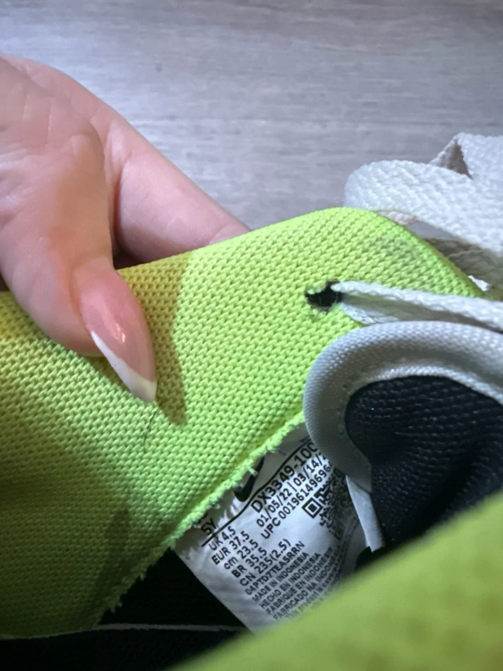 Nike Kids Black White Lime Accent Sneakers